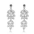 Gold Tone Champagne Leaf Dangle Four Designs Metal Dangle Earrings view 6
