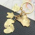 Pink and Blue Baby Elephant Bottle and Footprint Charm Keychain Pair view 4