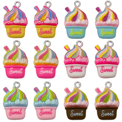 Printed detail graphic for the cake and ice cream charms
