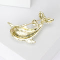 Pearl Beaded Dolphin Brooch Gold Silver Tone Pearl Drop view 3