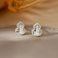 Polished Gourd Shape Stud Earrings in Gold and Silver Tone view 6