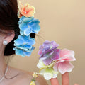 Fabric Hydrangea Duckbill Hair Clips Five Color Singles view 1