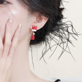 Red Horse Tassel Drop Stud Earrings Fashion Earrings view 4