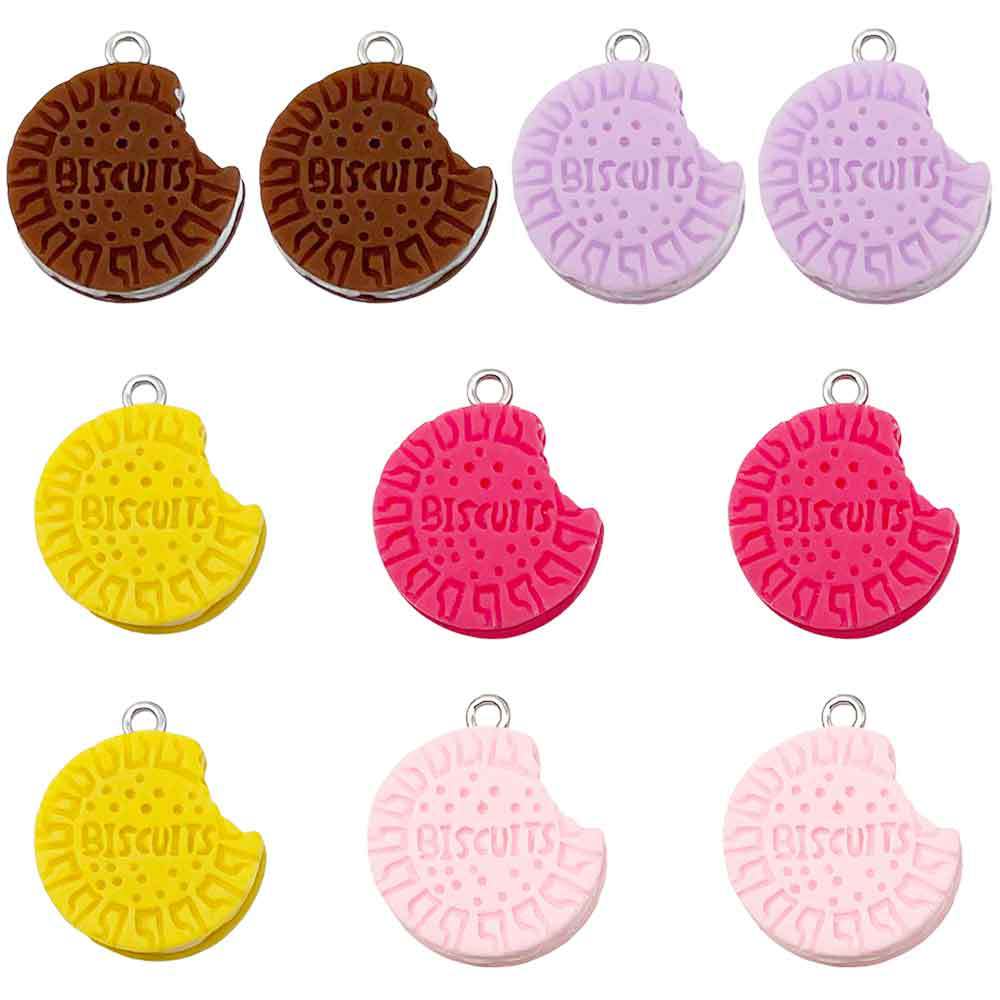 Resin Simulation Oreo Cookie Charm Pendant for DIY Necklace Bracelet Keychain