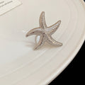 Gold Silver Open Rings Crescent Starfish Flower Dual Band view 7