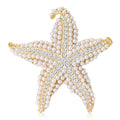 Large Pearl and Crystal Starfish Brooch in Three Colors view 1