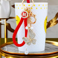 Jeweled Small Butterfly Tassel Keychains with Fortune Loops and Loop Only Options view 3