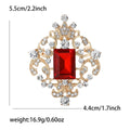 Gold Filigree Center Gem Rhinestone Brooch Four Colors view 7