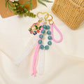Glitter Bead Butterfly Charm Keychain Wrist Strap Pendant view 4
