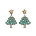 Green Crystal Christmas Tree Star Drop Earrings Jewelry Accessory view 5