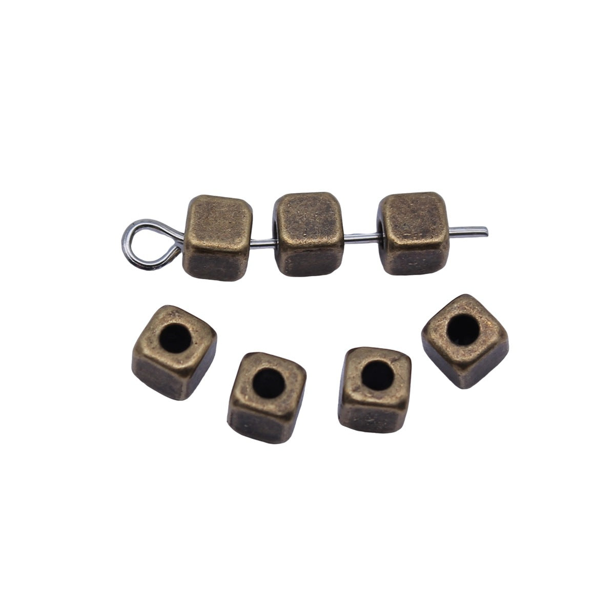 4x4x4mm 0.32g Antique Bronze Zinc Alloy Square Spacer Beads for Bracelet Jewelry Making