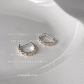 Silver Tone Daisy Flower Mini Hoop Huggie Earrings view 4