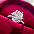 Silver Tone Six Prong Round Clear Solitaire Finger Ring view 1
