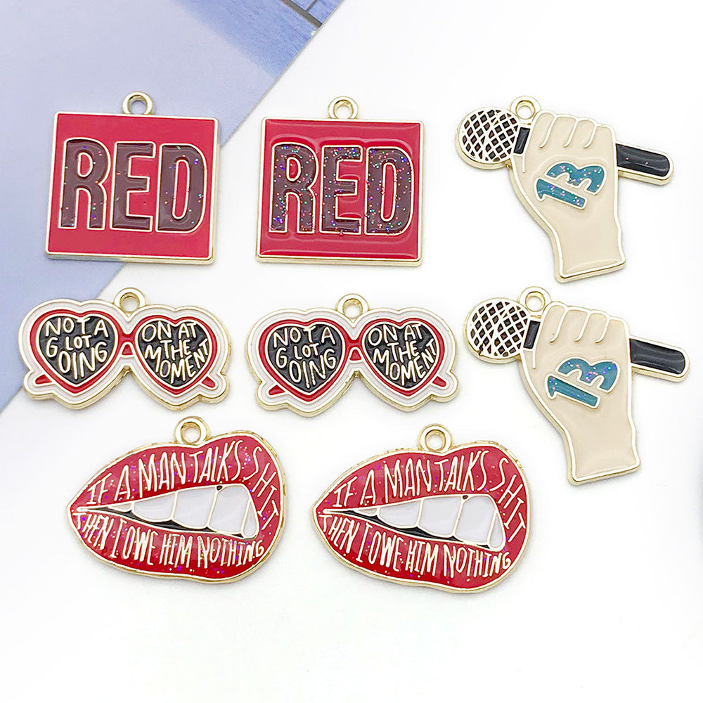 Enamel Zinc Alloy Enamel Charm Pendants Style 6607