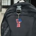 Raised Fist American Flag Keychain With Metal Ring view 3