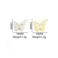 Crystal-Accented Gold Silver Butterfly Alloy Pendant Components in 2 Styles view 2