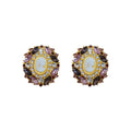 Vintage Style Cameo Crystal Cluster Stud Earrings Statement Jewelry view 5