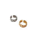 Wide Open Band Rings Clear Channel Crystals Gold Silver view 5