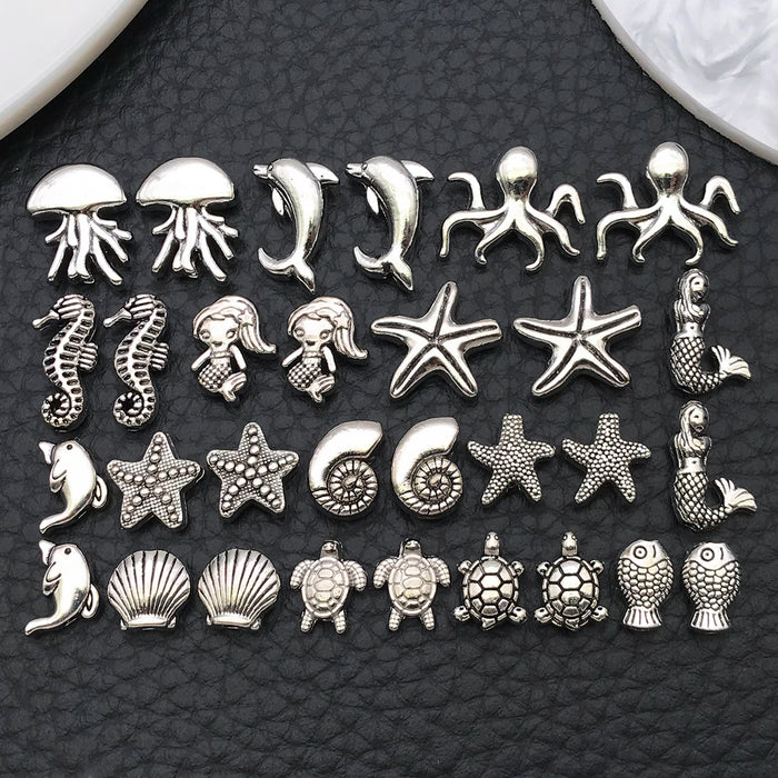 Antique Silver Spacer Bead Shell Beads with 18 Listed Options