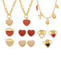 Pave Heart Necklace Earrings Rings And Crown Heart Open Rings view 5