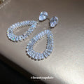 Crystal Teardrop Openwork Statement Drop Earrings Statement Jewelry Design view 4