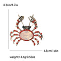 Crystal Crab Brooch With Red Or Green Striped Legs view 6