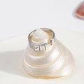 Silver Mahjong Tile Motif Open Adjustable Band Ring view 2