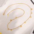 Gold Disc Station Necklace Hammered Coin Pendants Bead Chain view 4