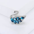 Crystal Swan Brooch With Layered Marquise Stone Wings view 8