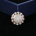 Round Pearl Border Crystal Brooch for Jackets Scarves and Coats view 6