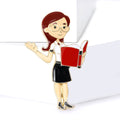 Enamel Teacher Figure Brooch Gold Tone with Red Book view 3