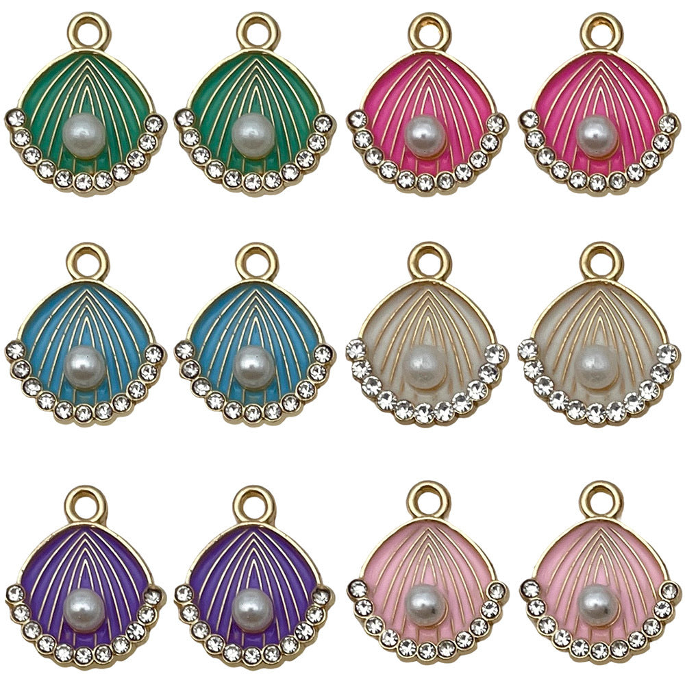 Zinc Alloy Shell Pearl Ocean Life Charm Pendant for DIY Necklace Earrings Jewelry Making