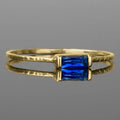 Rectangular Solitaire Split Band Ring In Six Stone Colors view 7