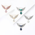 Crystal Wing Brooch With Teardrop Dangle in Five Colors view 3