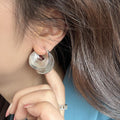 Layered Wire Texture Hoop Earrings In Two Metallic Tones view 2