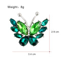 Butterfly Crystal Two Designs Metal Brooch Pin 2.9 x 3.4 cm view 2