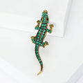 Crystal Alligator Brooch In Silver Or Green Enamel view 3