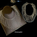 Silver Tone Draped Chain Fringe Collar Necklace Two Styles view 2