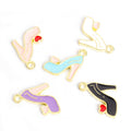 High Heel and Red Heart Charms in Five Colors and Two Metal Tones view 2