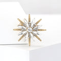Rhinestone Starburst Brooch Decorative Metal Pin For Jackets And Lapels view 2