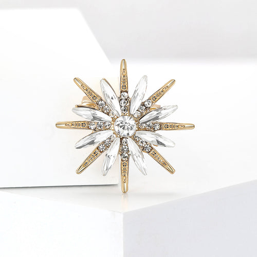 Rhinestone Starburst Brooch close-up highlighting the front decoration