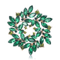 Marquise Crystal Leaf Wreath Brooch in Five Rich Colors view 2