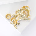 Blonde Basketball Girl Enamel Brooch in Pink Gold for Jackets and Scarves view 3