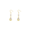 Lavender Teardrop Pearl Look Gold Tone Hook Earrings view 5