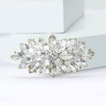 Crystal Cluster Bar Brooch In 2 Styles With Polished Metal And Decorative Details view 4
