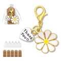 Gold Daisy Thank You Heart Enamel Keychain Lobster Clasp view 7