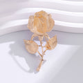 Red Green Rose Sculpted Enamel Metal Brooch Pin for Jackets and Lapels view 4