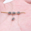 Ornate Floral Spacer Beads in Detailed Metal Finishes for Jewelry Making view 1