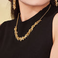 Hollow Heart Charm Chain Necklace in Gold and Silver Tone view 4