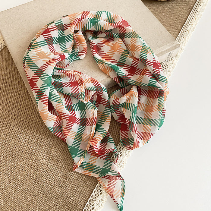 Printed Scarf Neck Wrap in Polished Mixed Media Design